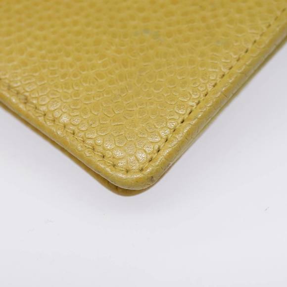 CHANEL COCO Mark Card Case Caviar Skin Yellow CC Auth am6890 - Picture 14 of 16